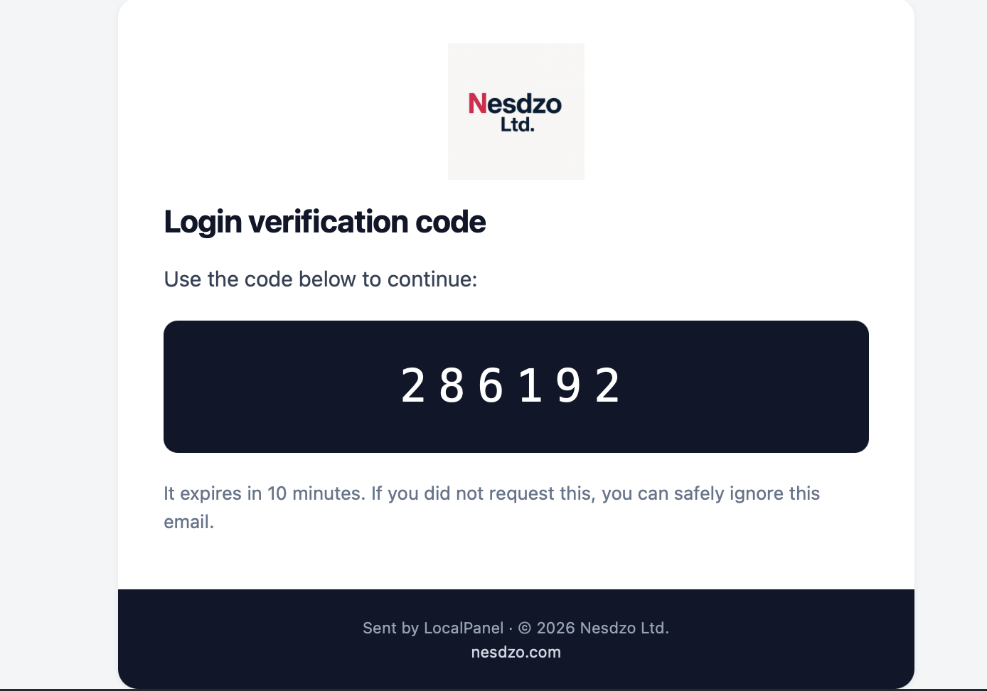 Cloud Account Screen 3 - the code