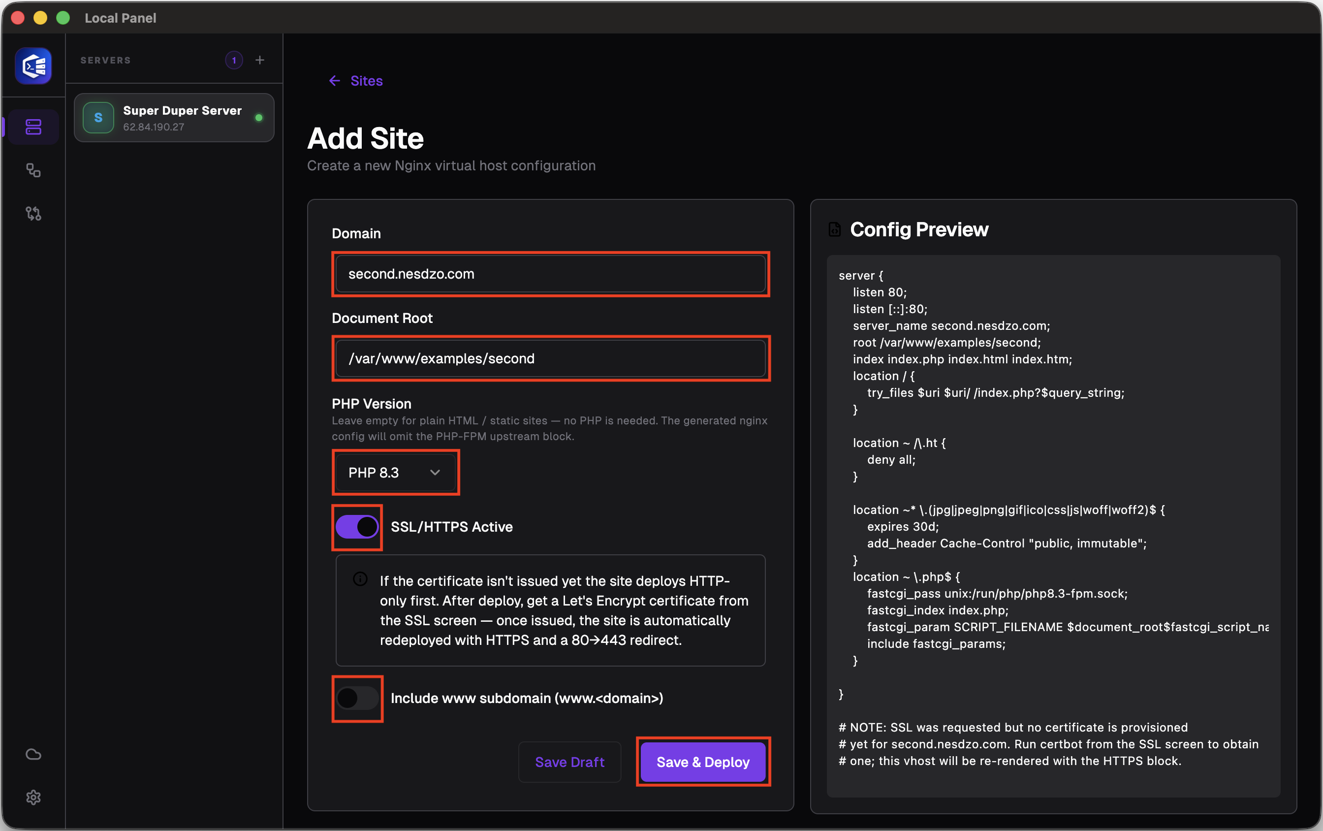 how to deploy a php website 5