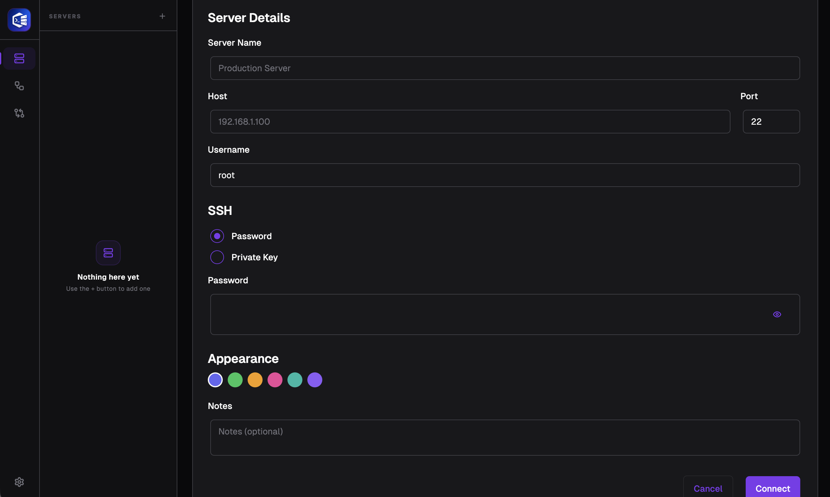 How to add server 3 - Fill in Fields