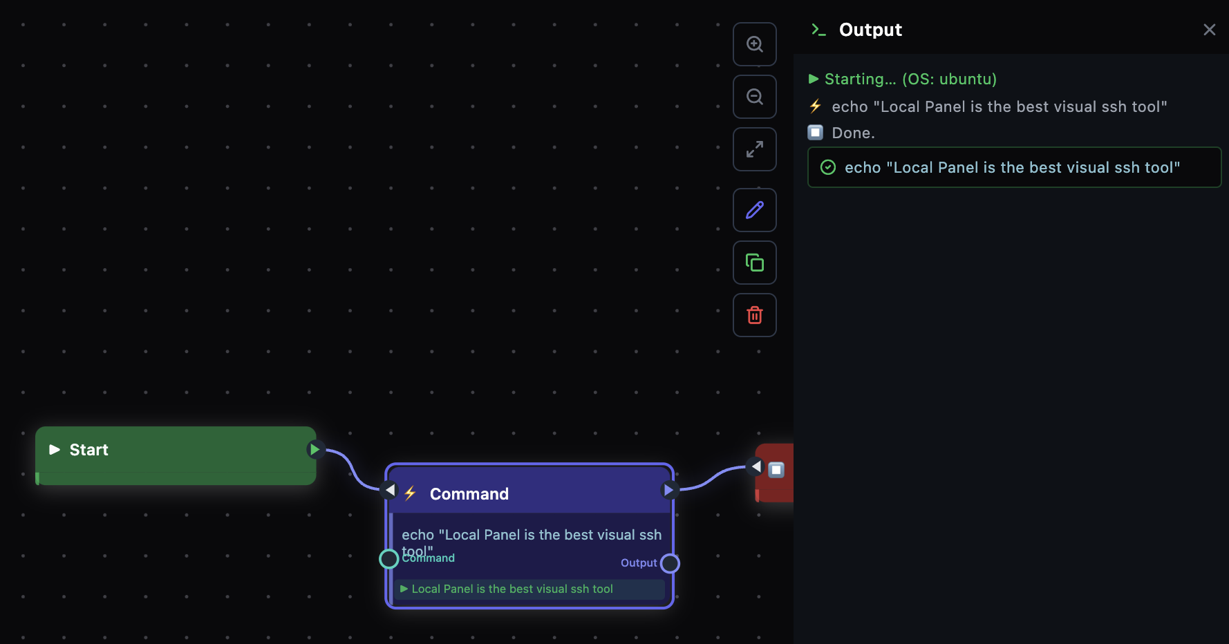 result command example