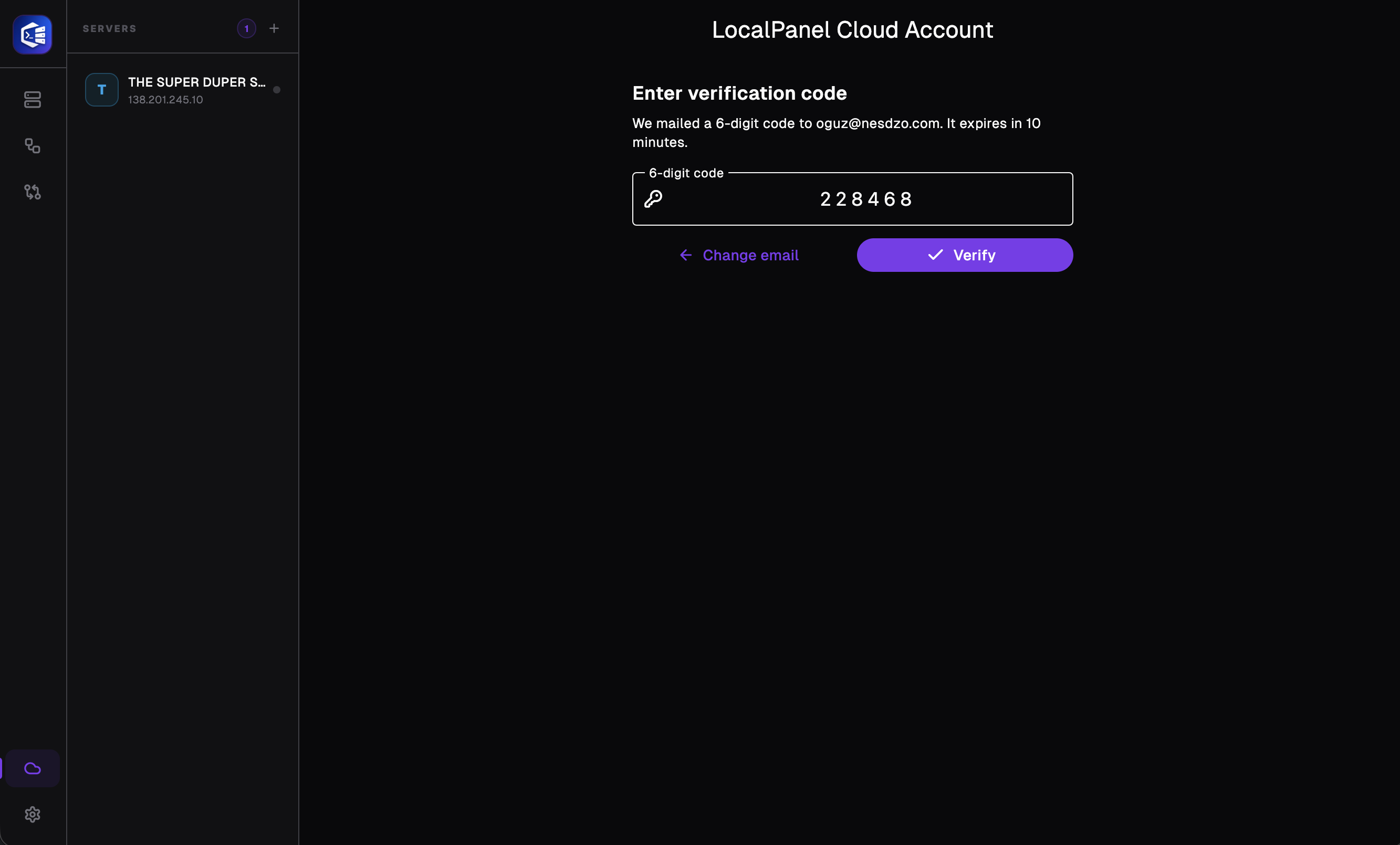 Safe Share 3 - Enter code and verify your email