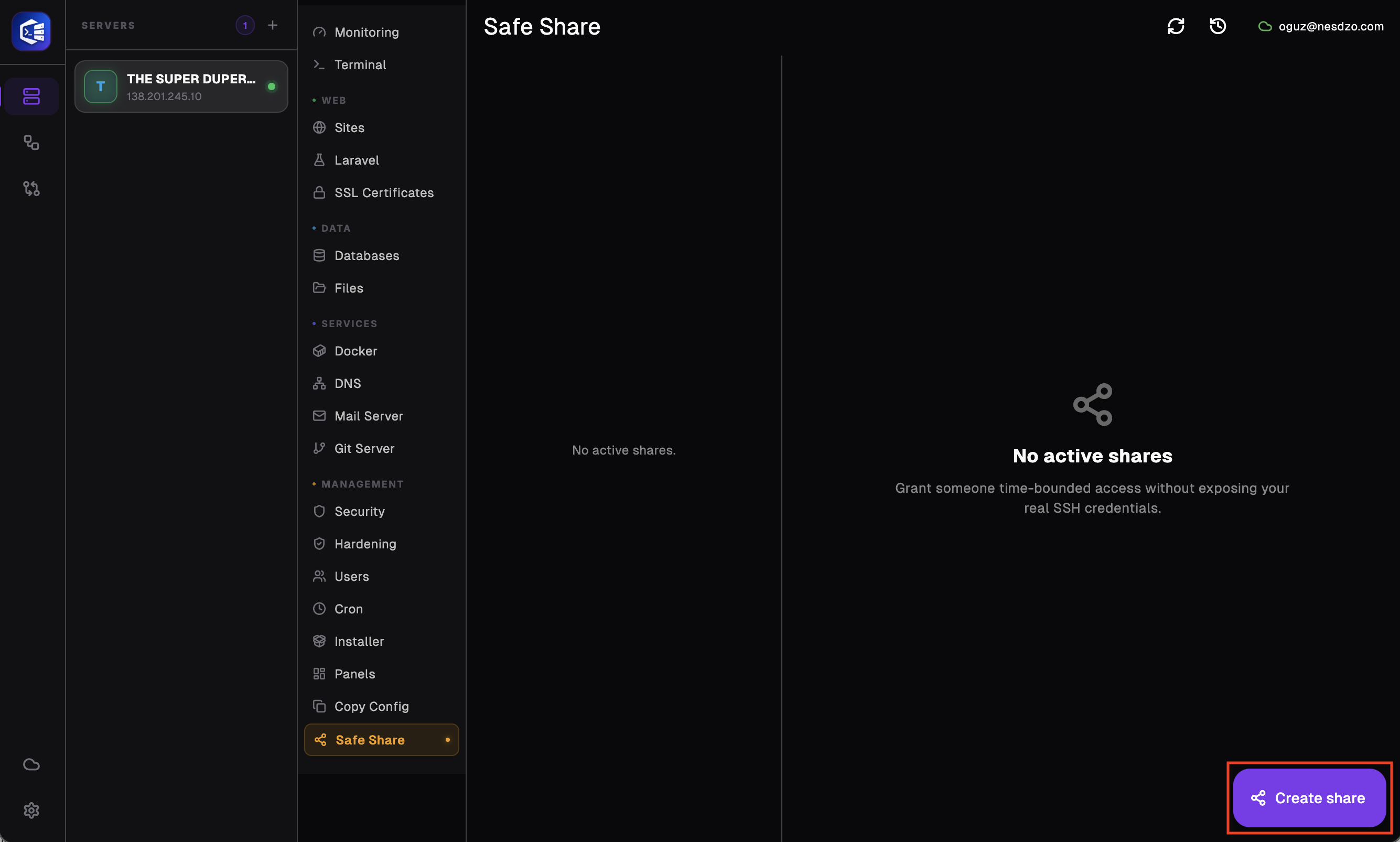 Safe Share 7 - create share button