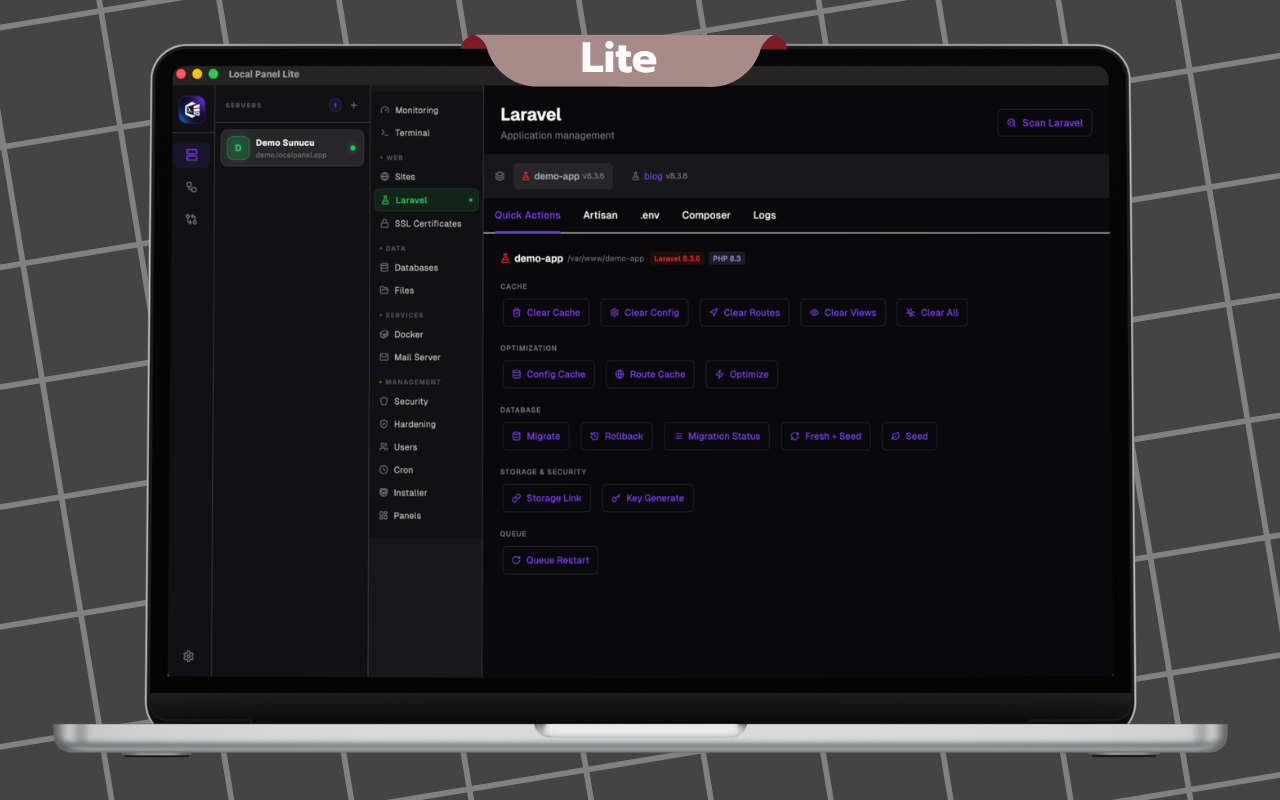 Local Panel Lite tools view